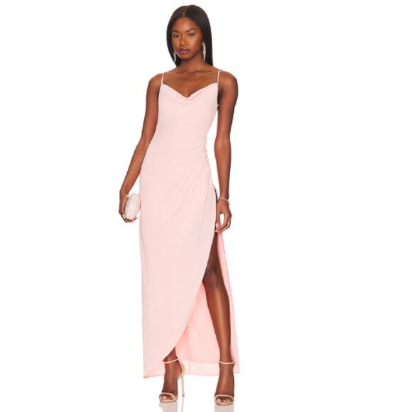 MORE TO COME Catalina Wrap Maxi Dress in Blush NWT Size XXS - Picture 1 of 3